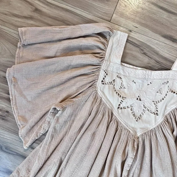 TOAST Tops - TOAST SUZIE KONDI | Flowy Blouse Gauze Cotton Embroidered Nude Blush | Small